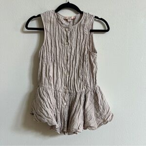 Brock Collection Peplum Linen Cotton Blend Blouse size 10